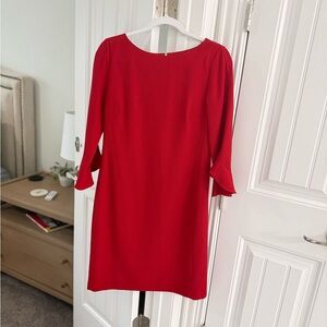 Karl Lagerfeld Vibrant Red Long Sleeve Dress